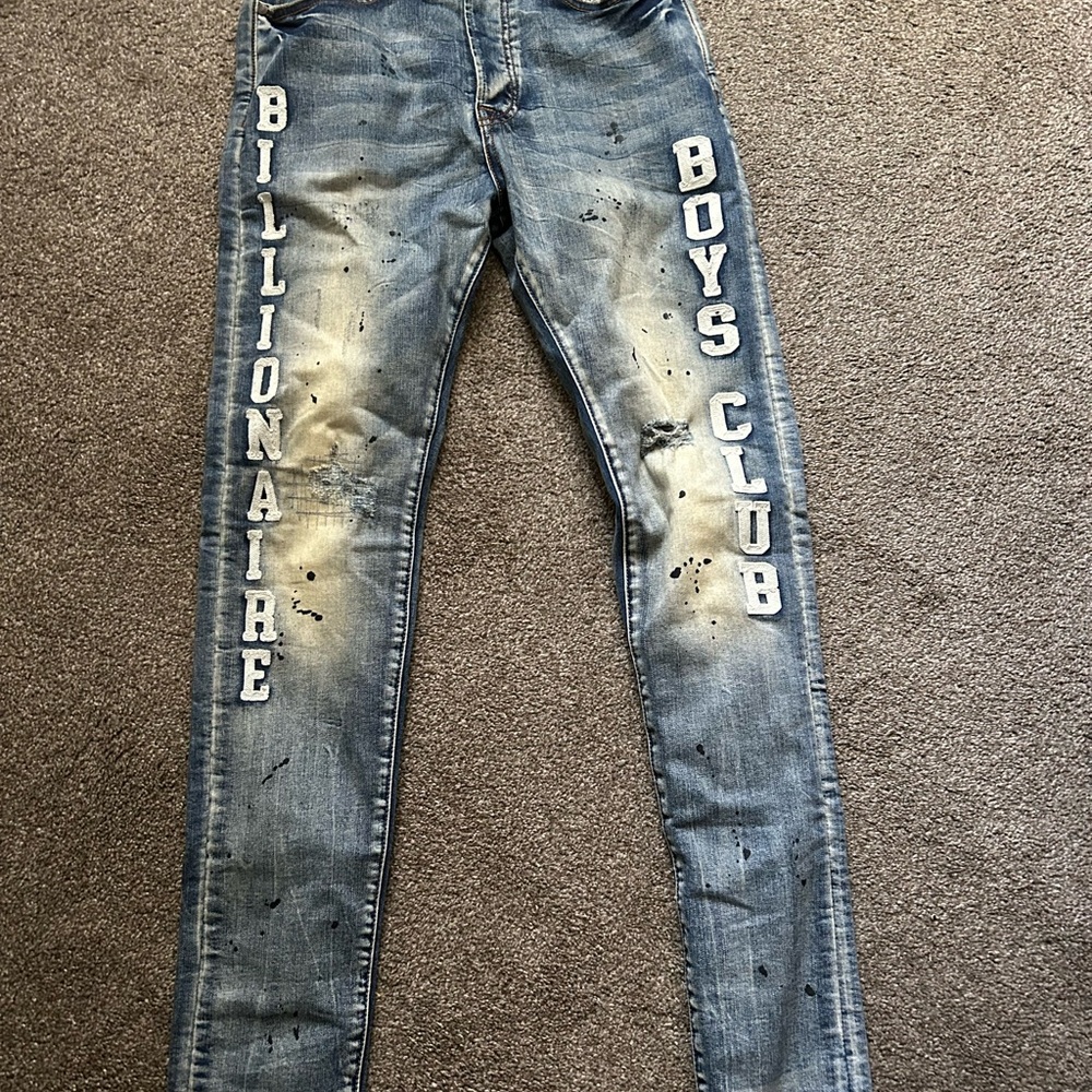 Billionaire Boys Club Distressed Blue Skinny Jeans